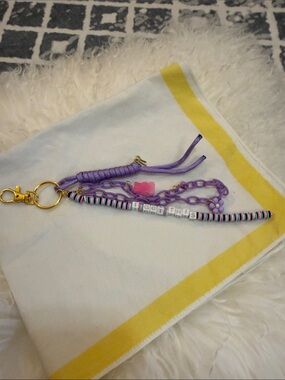 Purple Beaded Charm Keychain - Fun Women’s Accessory bag charm